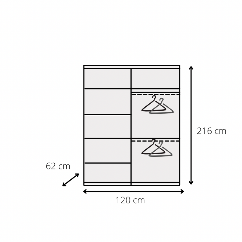 FIONA 120cm WHITE Mirror Sliding Wardrobe - Image 3