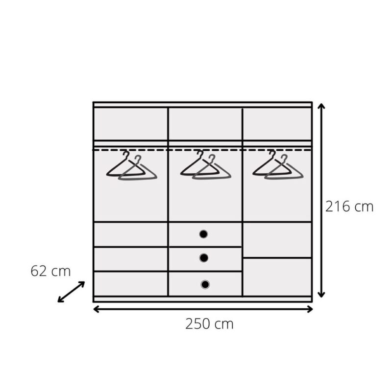 ASTRA 250cm White Mirror Sliding Wardrobe - Image 5