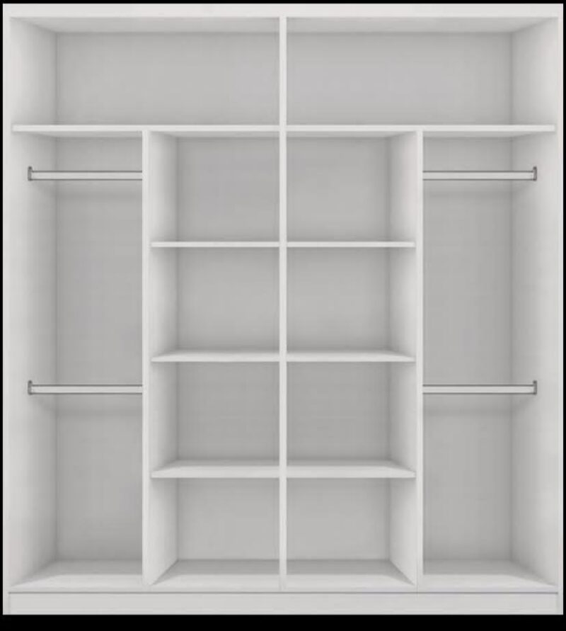 ASTRA 203cm Black Mirror Sliding Wardrobe - Image 3