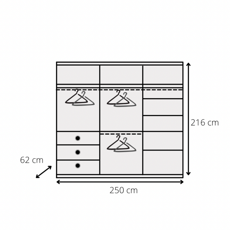 ASTRA 250cm White Mirror Sliding Wardrobe - Image 4